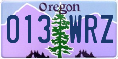 OR license plate 013WRZ