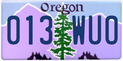 OR license plate 013WUO