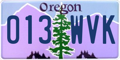 OR license plate 013WVK