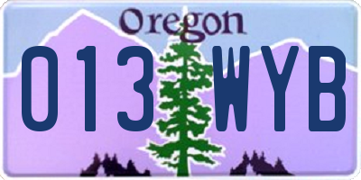 OR license plate 013WYB