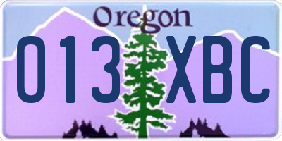 OR license plate 013XBC