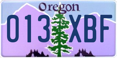 OR license plate 013XBF