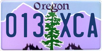 OR license plate 013XCA