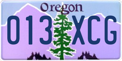 OR license plate 013XCG