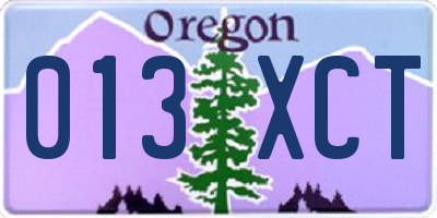 OR license plate 013XCT
