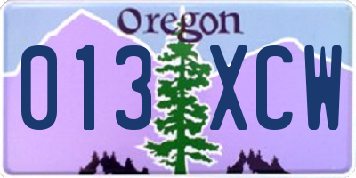 OR license plate 013XCW