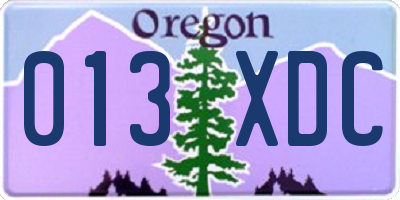 OR license plate 013XDC