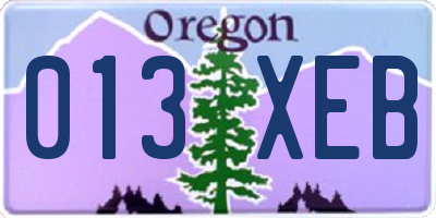 OR license plate 013XEB