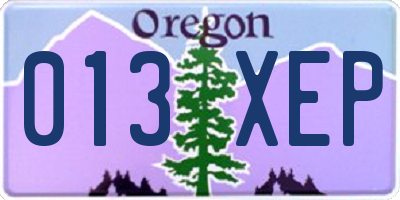 OR license plate 013XEP