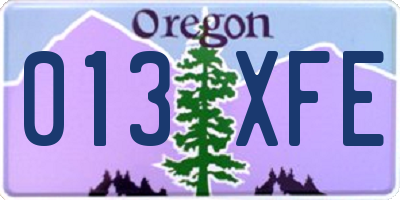 OR license plate 013XFE