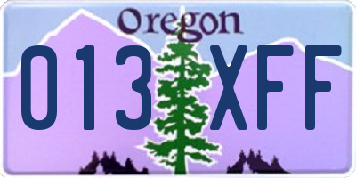 OR license plate 013XFF
