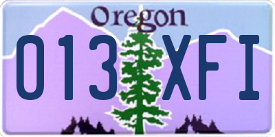 OR license plate 013XFI
