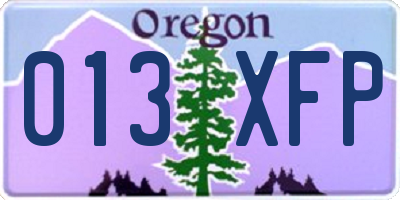 OR license plate 013XFP