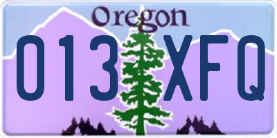 OR license plate 013XFQ