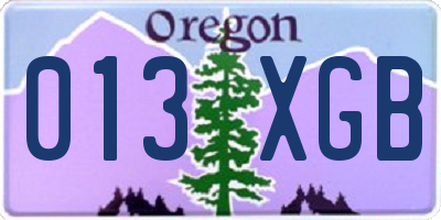 OR license plate 013XGB