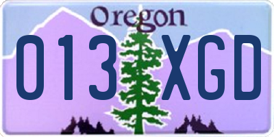 OR license plate 013XGD