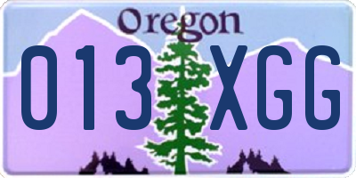 OR license plate 013XGG