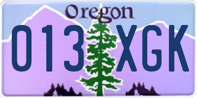 OR license plate 013XGK