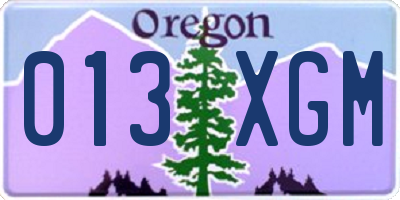 OR license plate 013XGM