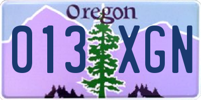 OR license plate 013XGN