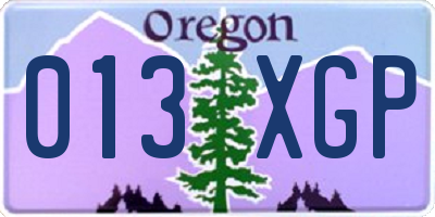 OR license plate 013XGP