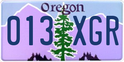 OR license plate 013XGR