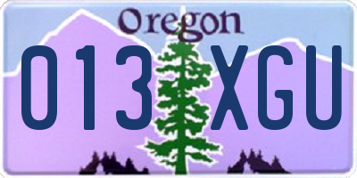 OR license plate 013XGU
