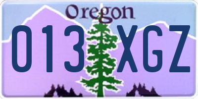 OR license plate 013XGZ