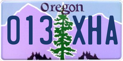 OR license plate 013XHA