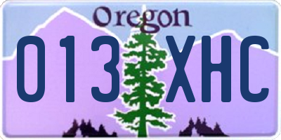 OR license plate 013XHC