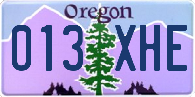 OR license plate 013XHE