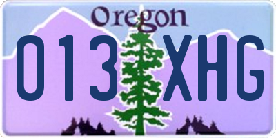 OR license plate 013XHG