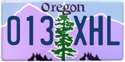 OR license plate 013XHL