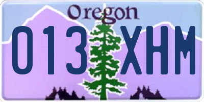 OR license plate 013XHM