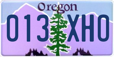 OR license plate 013XHO