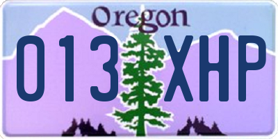 OR license plate 013XHP