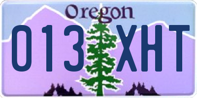 OR license plate 013XHT