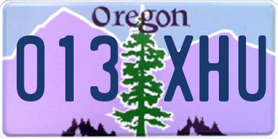 OR license plate 013XHU