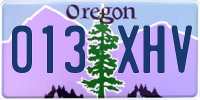 OR license plate 013XHV