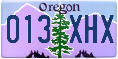 OR license plate 013XHX