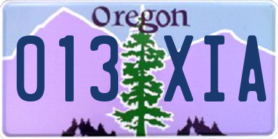 OR license plate 013XIA