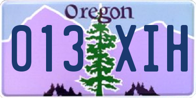 OR license plate 013XIH