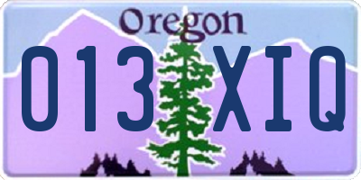 OR license plate 013XIQ