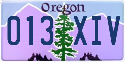 OR license plate 013XIV