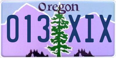 OR license plate 013XIX