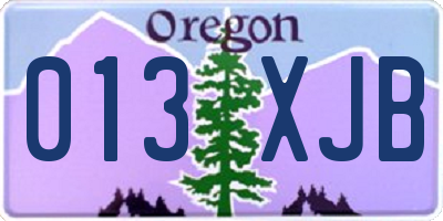 OR license plate 013XJB