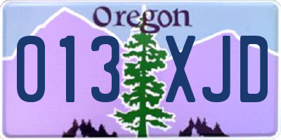 OR license plate 013XJD