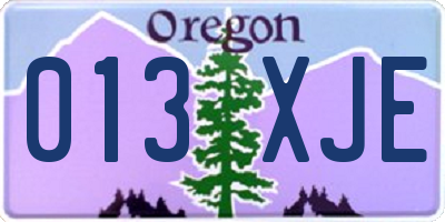 OR license plate 013XJE