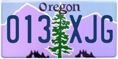 OR license plate 013XJG