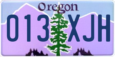OR license plate 013XJH